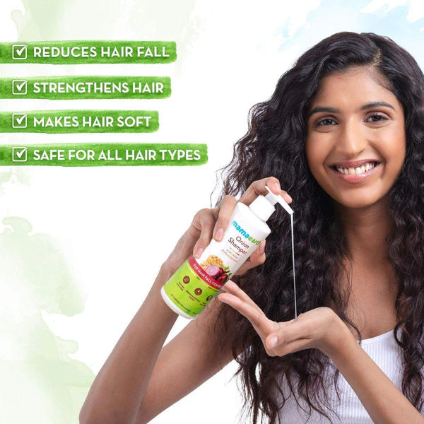 Mamaearth Onion Shampoo for Hair Fall Care – 180 ml