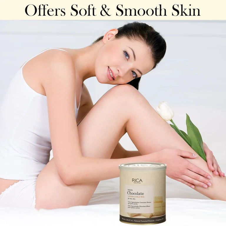 Rica White Chocolate Liposoluble Wax for Dry Skin with Natural Beeswax – 800ml