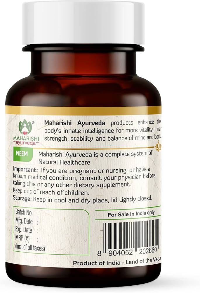 Maharishi Ayurveda Organic Neem Tablets 500mg 60 tabs