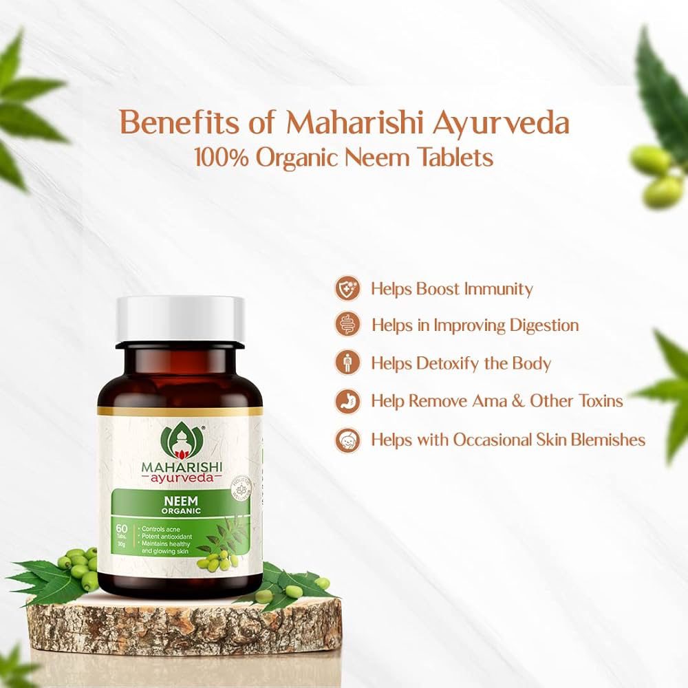 Maharishi Ayurveda Organic Neem Tablets 500mg 60 tabs