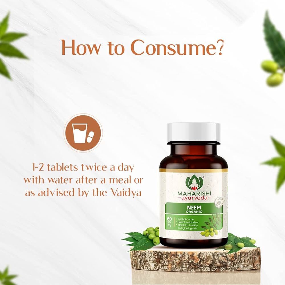 Maharishi Ayurveda Organic Neem Tablets 500mg 60 tabs