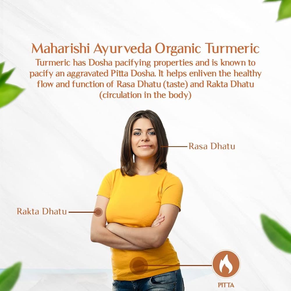 Maharishi Ayurveda 100% OrganicTurmeric Capsules 500 MG 60 count (pak of 2)