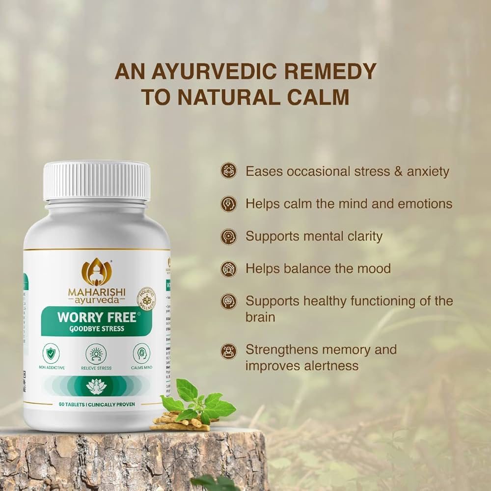 Maharishi Ayurveda Ashwagandha Worry Free Ayurvedic Tablets