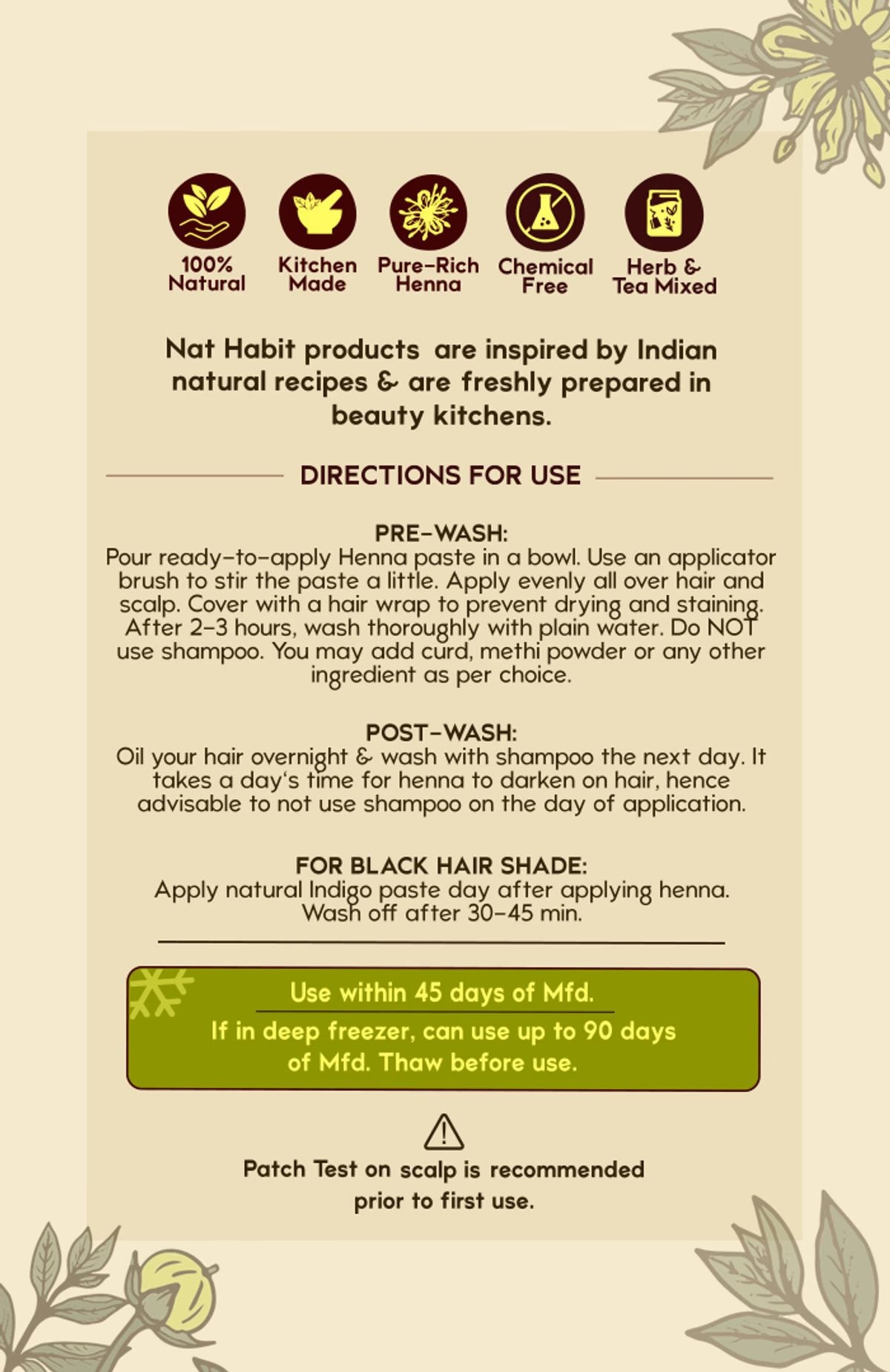 Nat Habit Ready to Apply Fresh Henna Paste