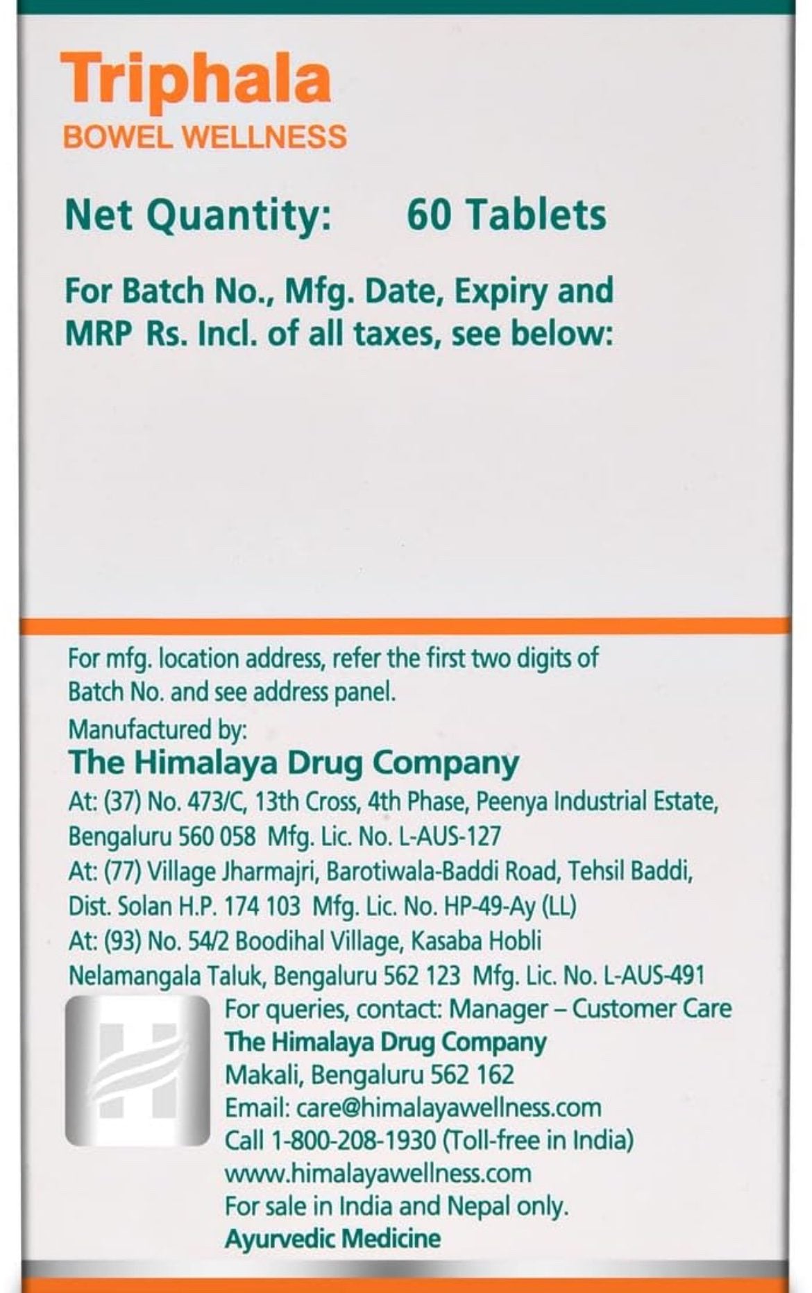 Himalaya Triphala - 60 Capsules