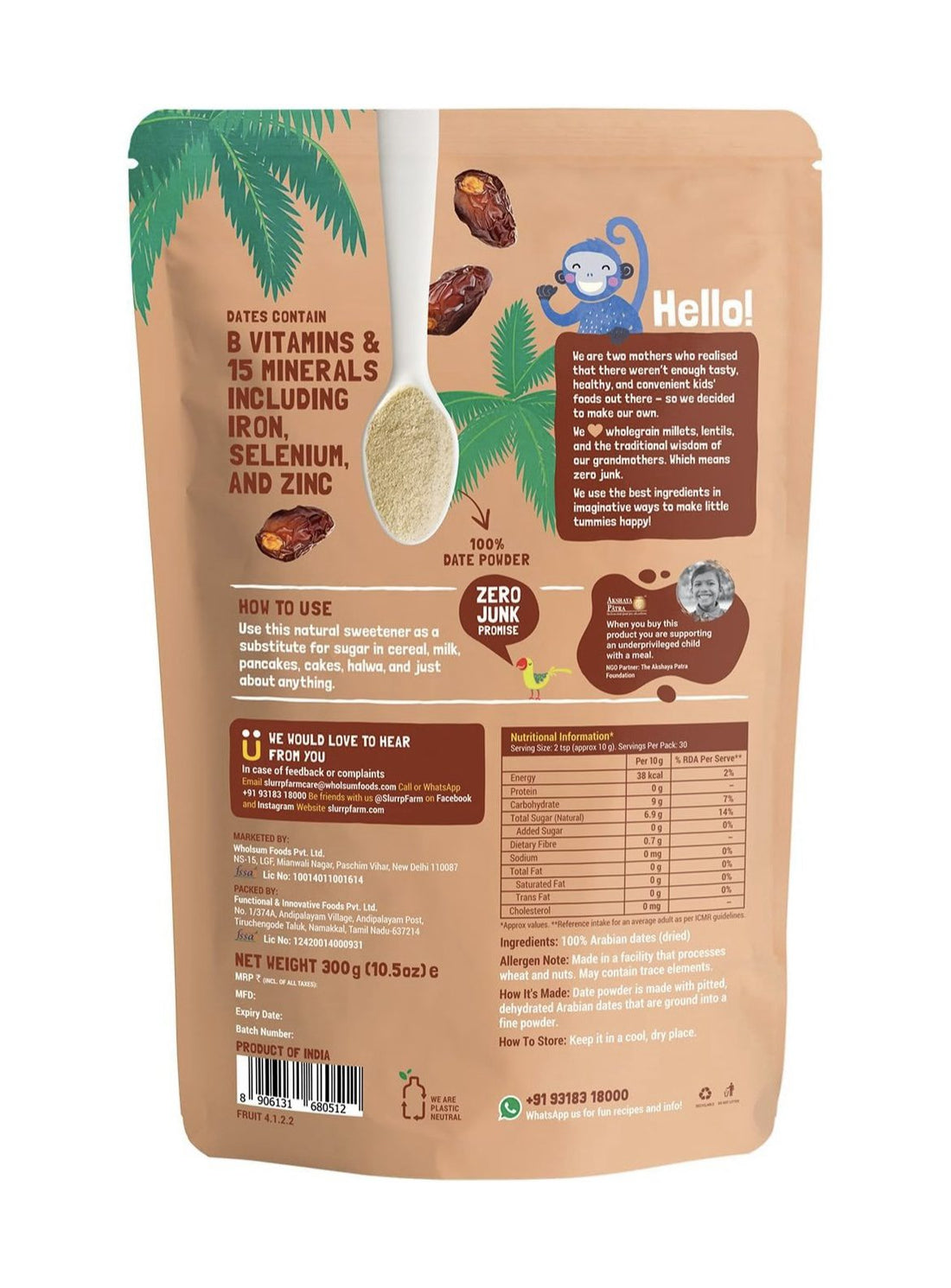 Slurp Farm Date Powder - 300 Grams