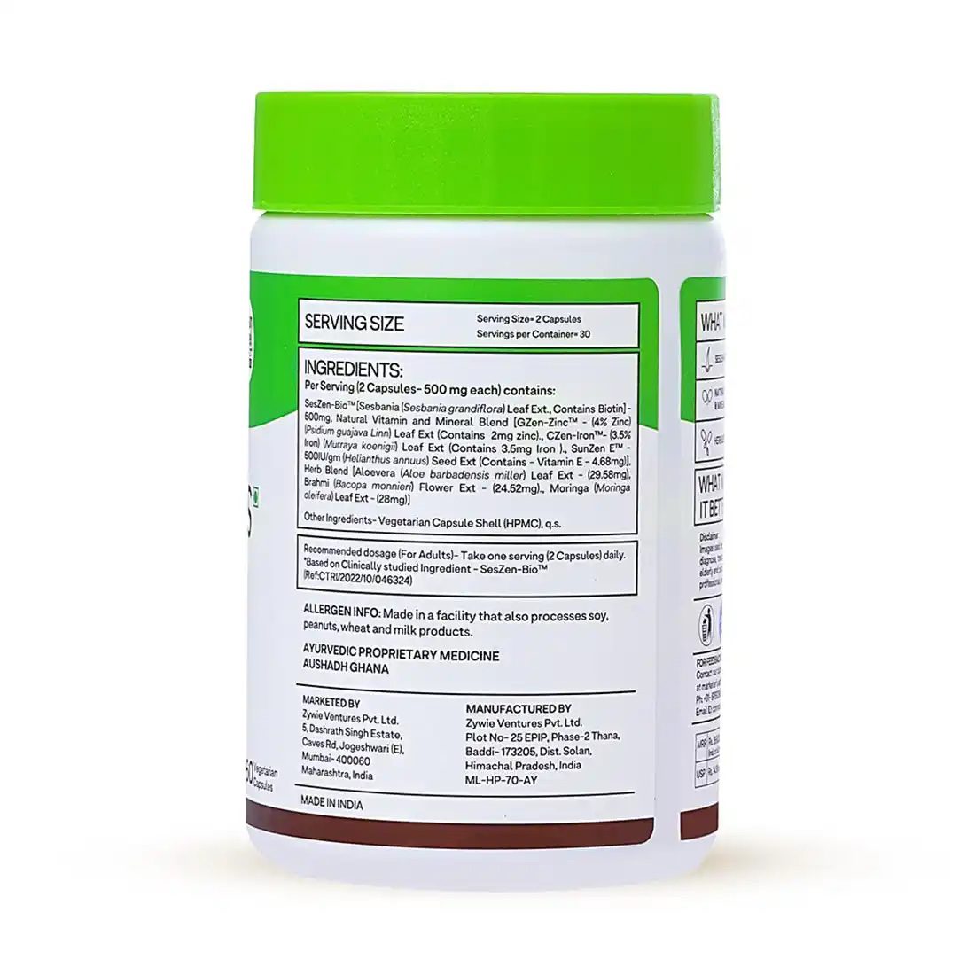 OZiva Hair Vitamins with Biotin, Vitamin E &amp; Iron for Hair Re-growth &amp; Hairfall