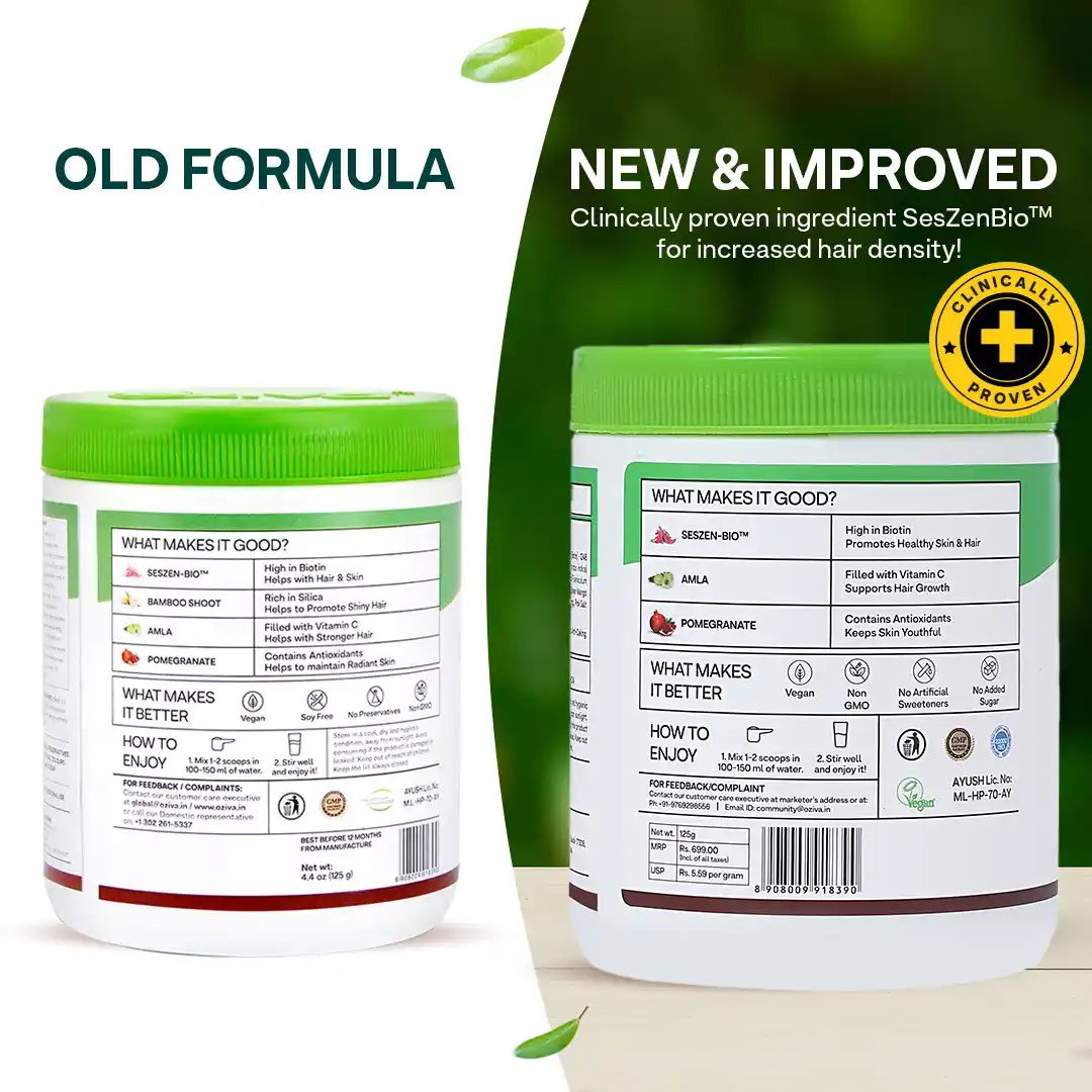 OZiva Plant Based Biotin Powder, 125 gm