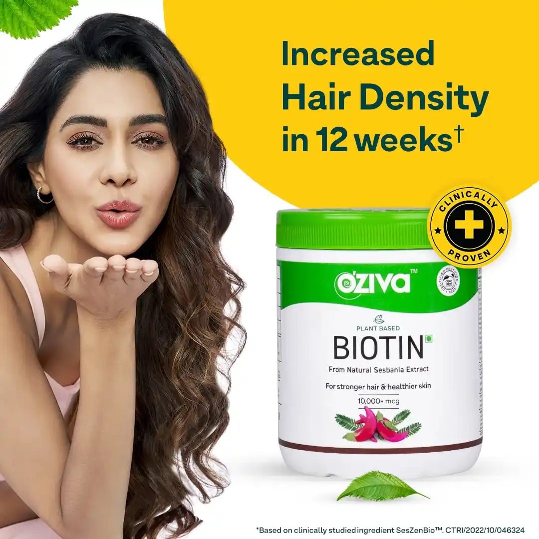 OZiva Plant Based Biotin Powder, 125 gm