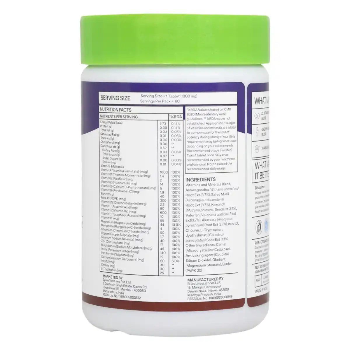 OZiva Daily Men's Multi, 60 Tablets