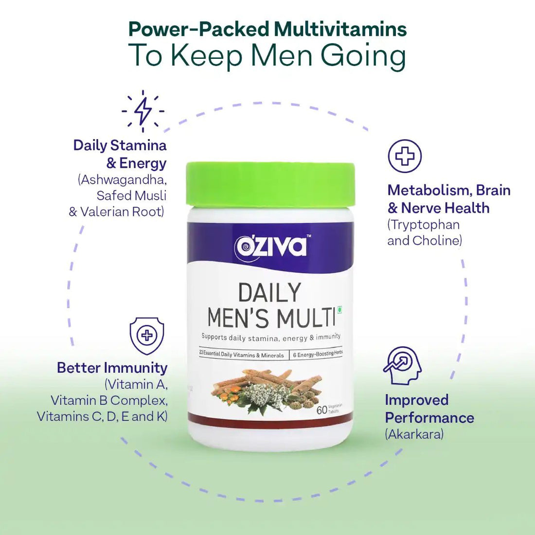 OZiva Daily Men's Multi, 60 Tablets