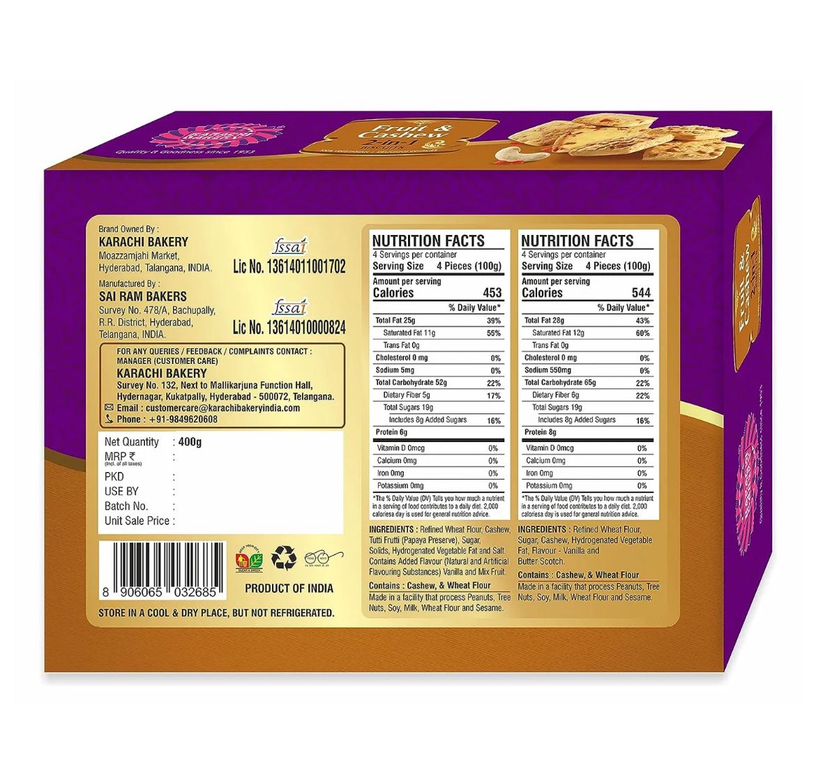 Karachi Fruit &amp; Cashew 2 in 1 Biscuits