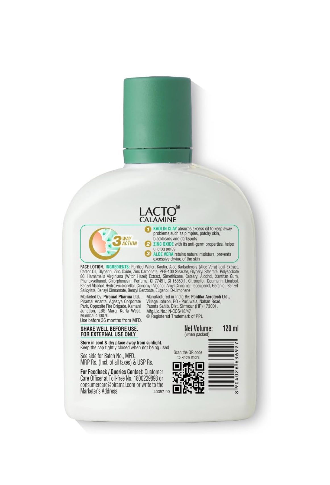 Lacto Calamine Face Lotion for combination to normal skin | 120ml