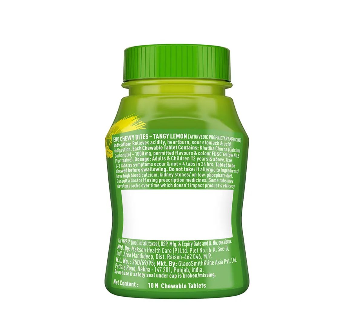 ENO Chewy Bites Tasty Chewable Antacid For Gentle &amp; Effective Relief From Acidity Tangy
Lemon