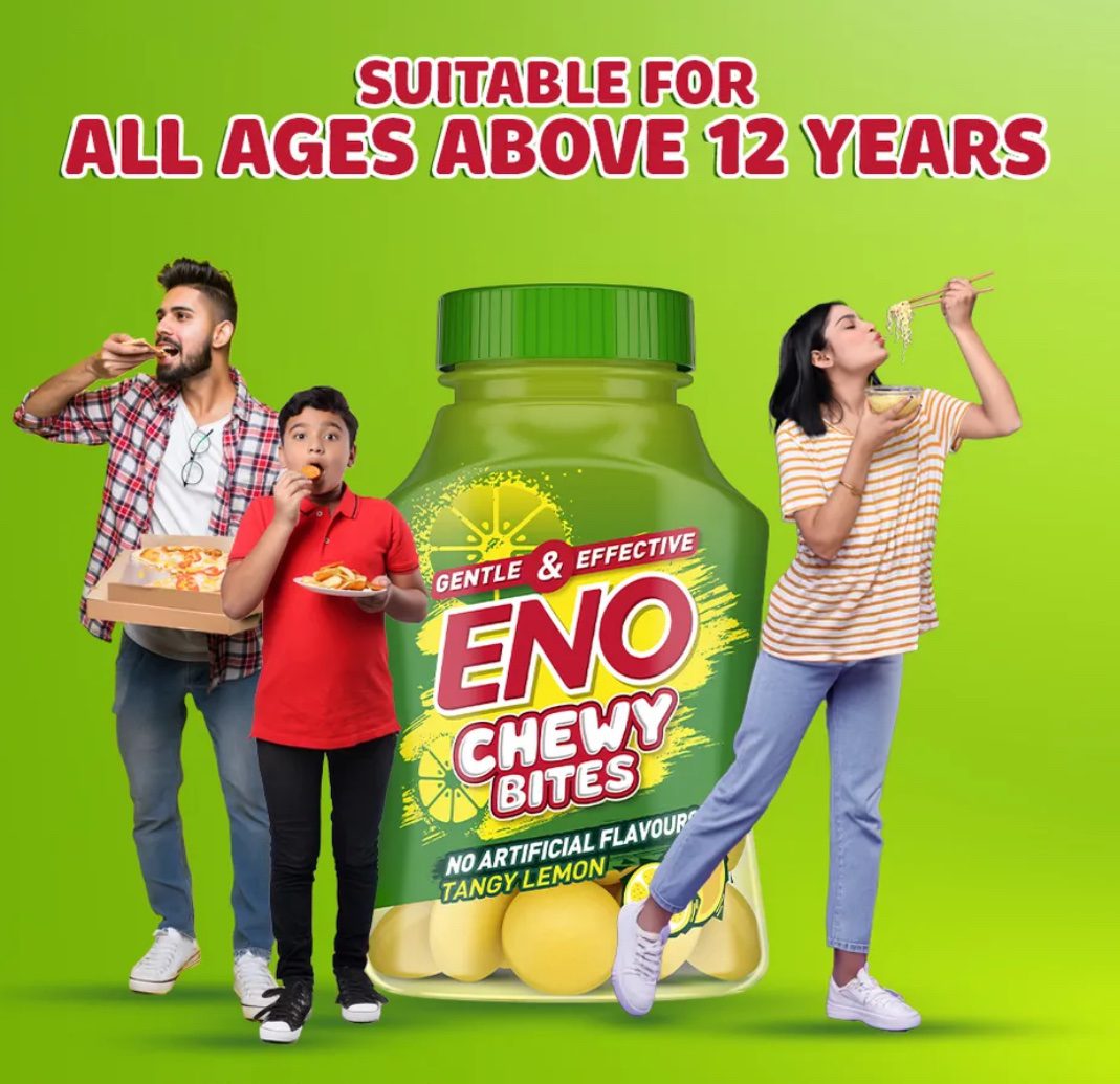 ENO Chewy Bites Tasty Chewable Antacid For Gentle &amp; Effective Relief From Acidity Tangy
Lemon