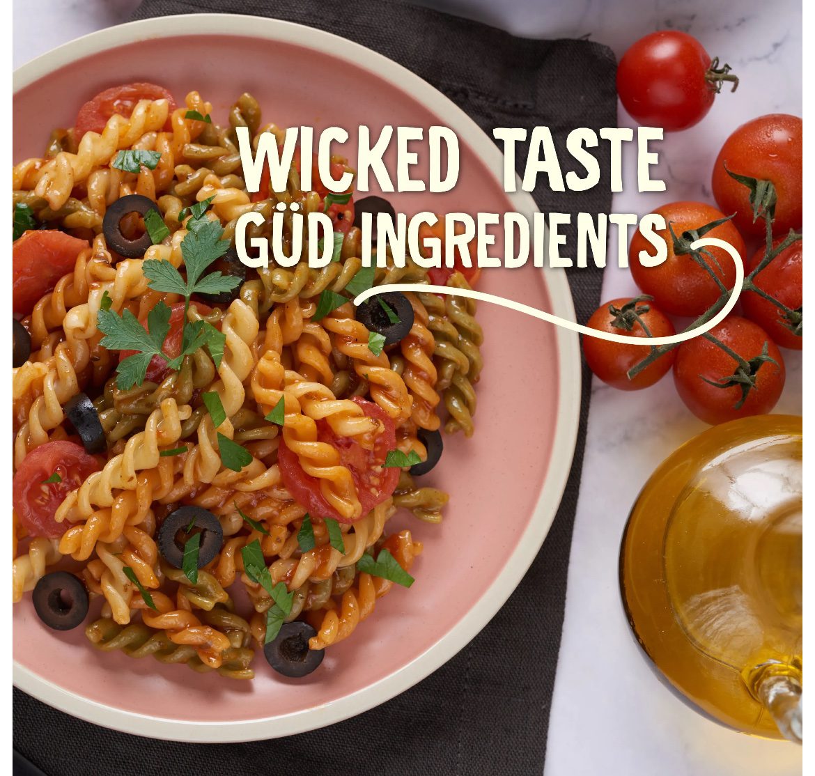 Wickedgud Fusilli Pasta Made with Durum Wheat -400 g