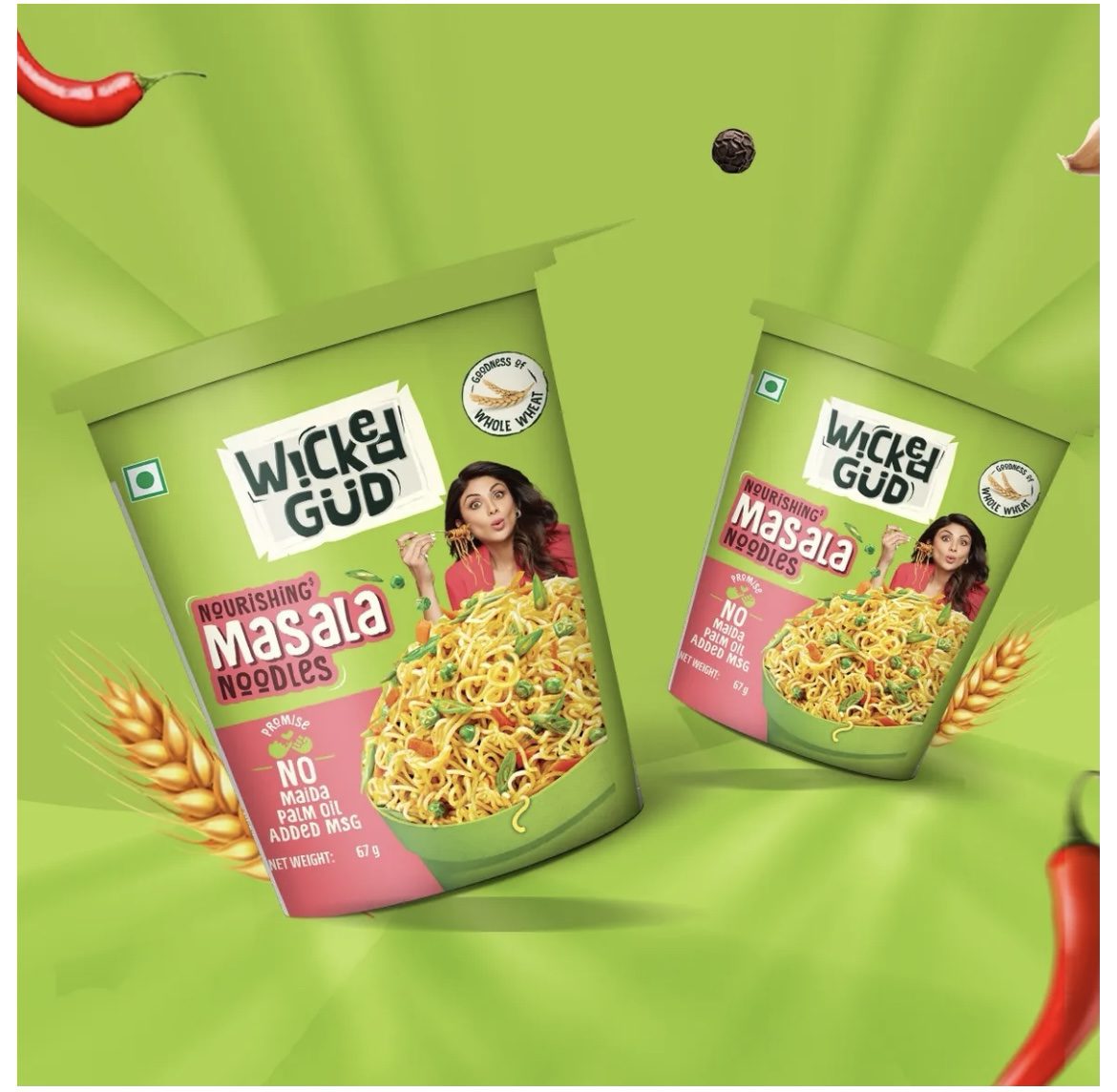 Wickedgud Nourishing Masala Cup Noodles - 57g