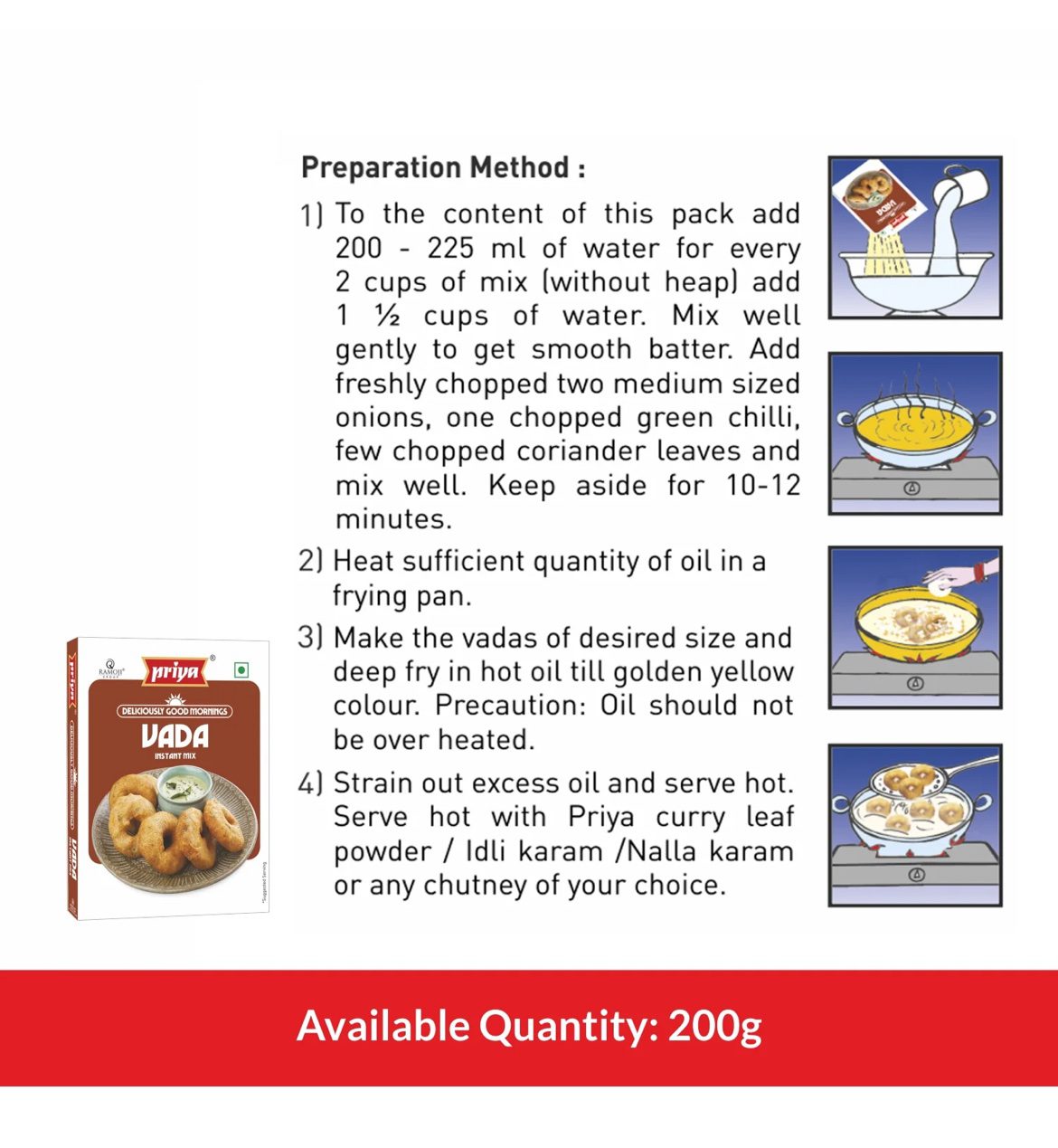 Priya Instant Vada Mix - 200 G