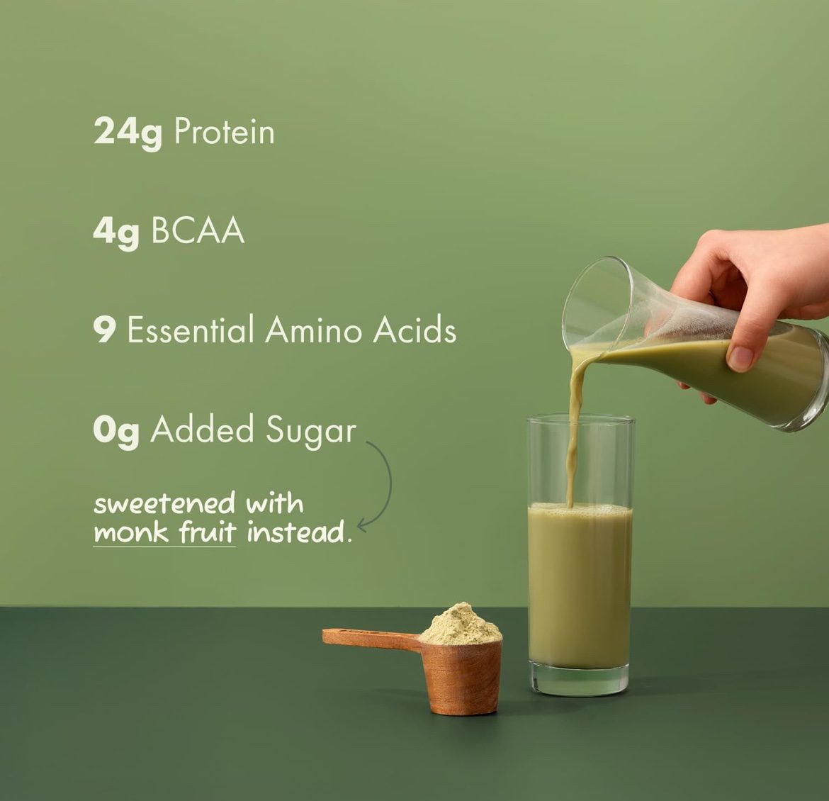 Cosmix No Nonsense Plant Protein | Pea &amp; Brown Rice Isolate| Plant Based - Japanese Ceremonial Matcha - 500 G