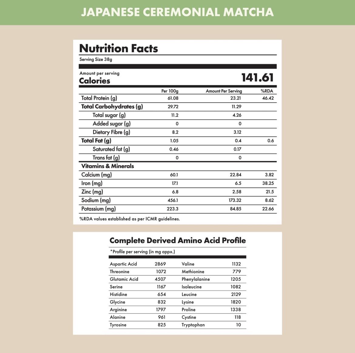 Cosmix No Nonsense Plant Protein | Pea &amp; Brown Rice Isolate| Plant Based - Japanese Ceremonial Matcha - 500 G