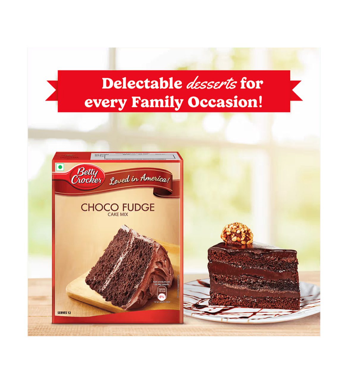 Betty Crocker Choco Fudge Instant Cake Mix Powder -475 G