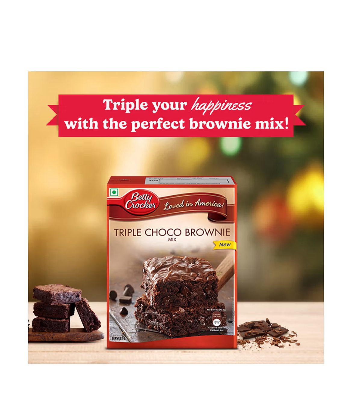 Betty Crocker Triple Chocolate Brownie - Instant Brownie Mix -475 G
