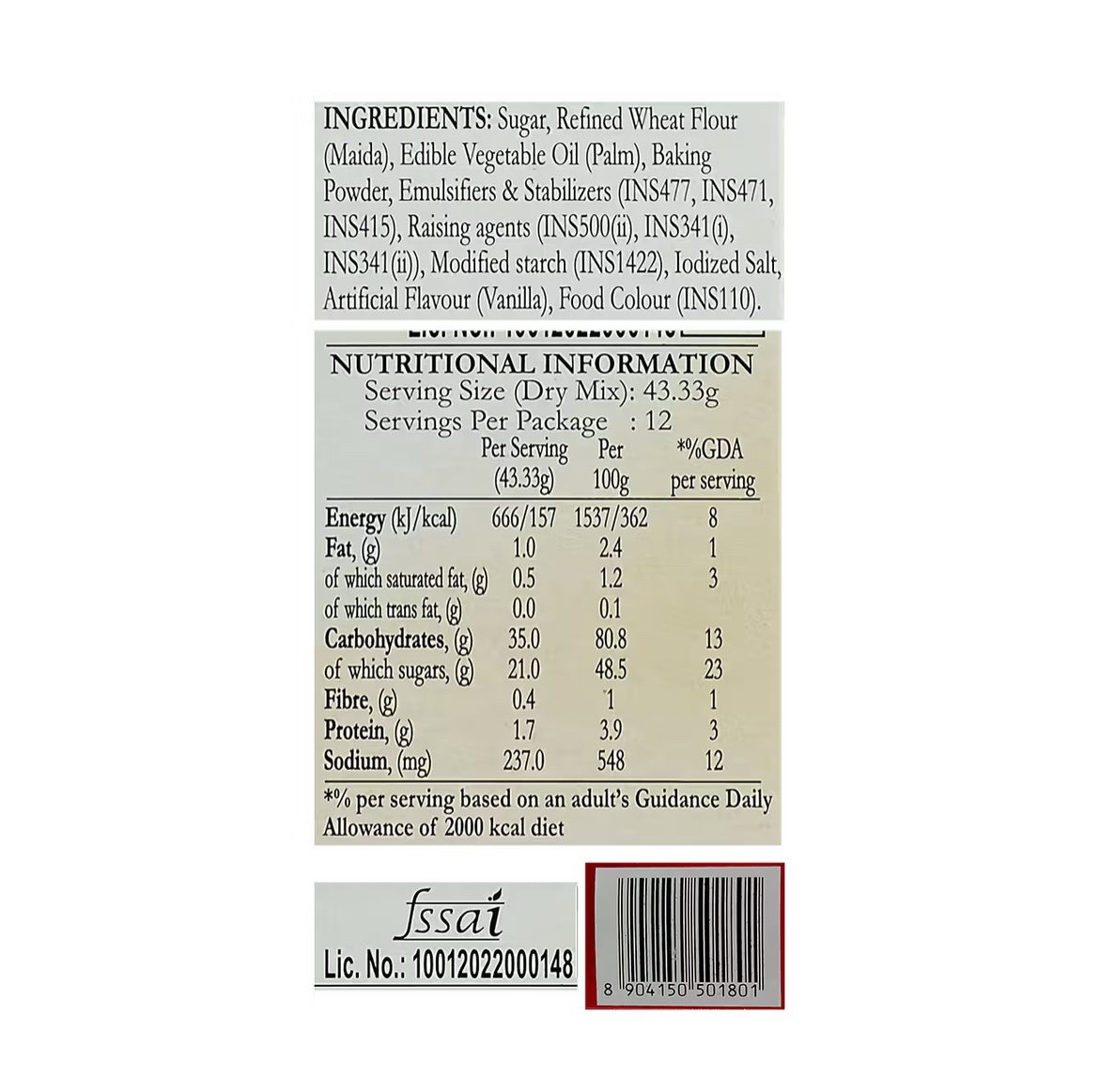 Betty Crocker French Vanilla Mix | Instant Cake Mix Powder - 520 G