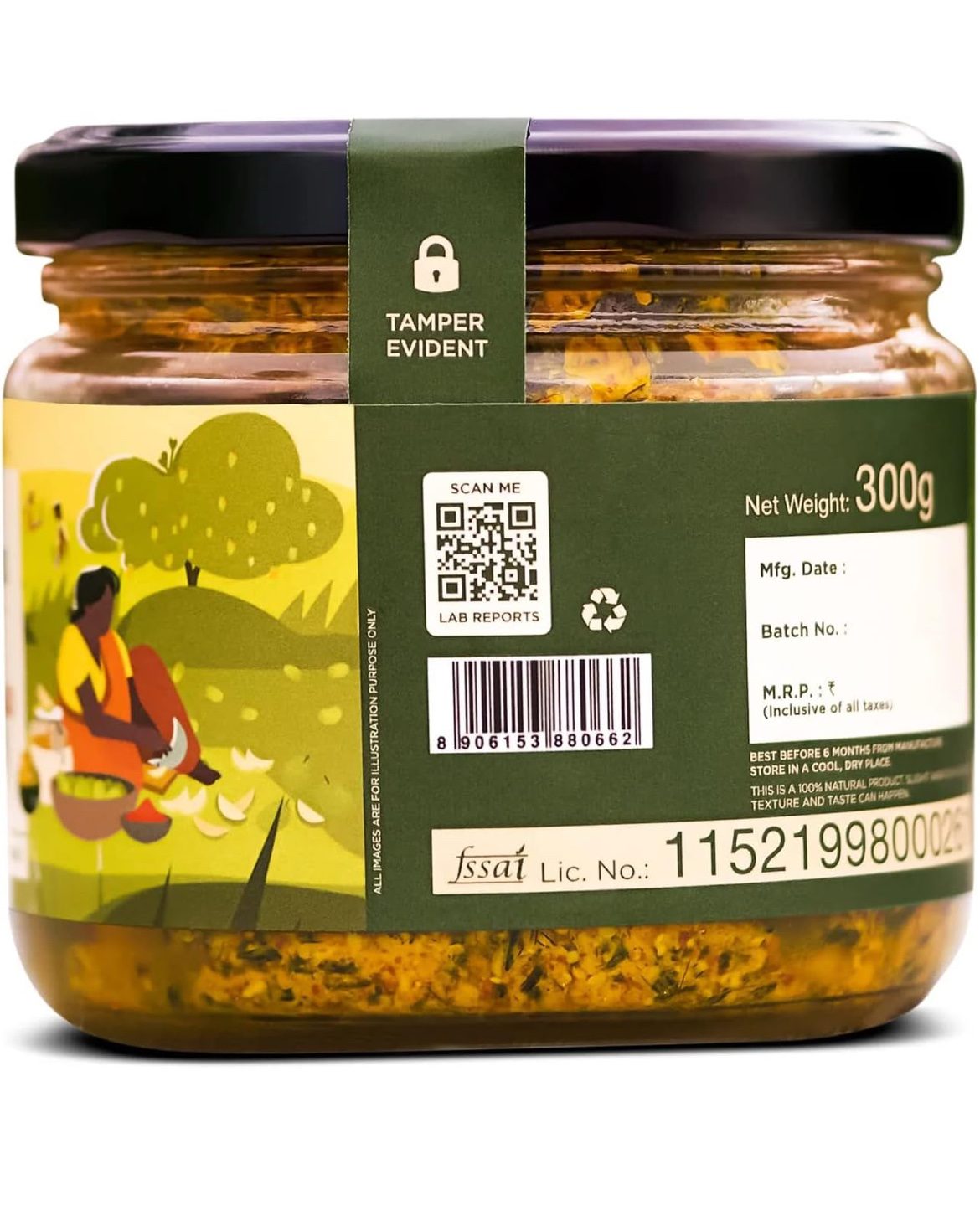 Two Brothers Organic Farms - Raw Mango Pickle - 300 G