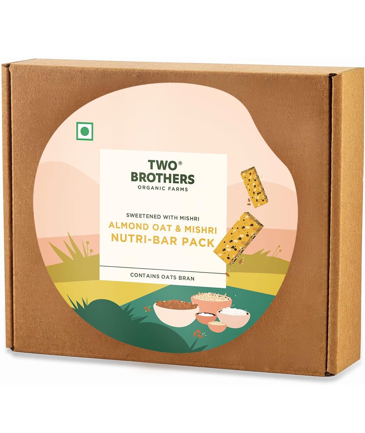 TWO BROTHERS ORGANIC FARMS ALMOND OAT &amp; MISHRI NUTRI-BAR PACK - 9 BARS