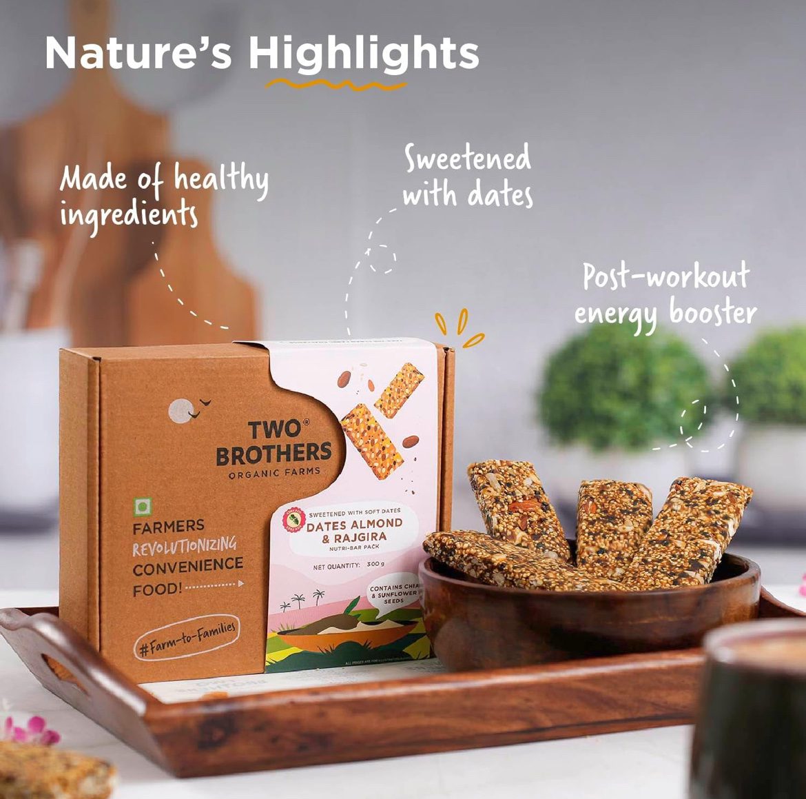 Two Brothers Organic Farms NutriBars (9 Energy Bars, 300G)