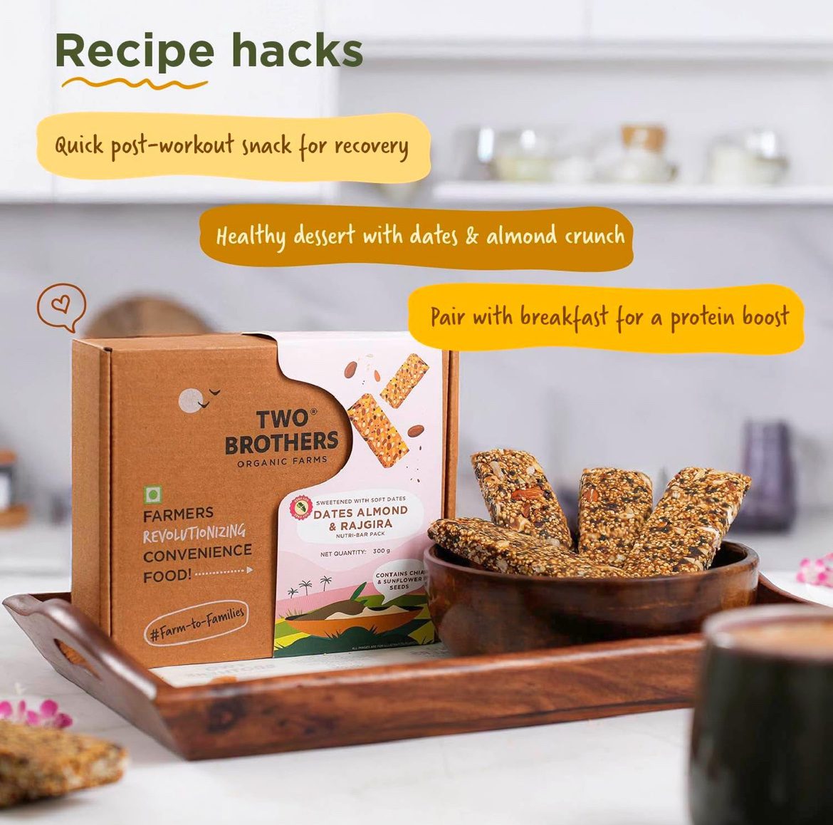 Two Brothers Organic Farms NutriBars (9 Energy Bars, 300G)