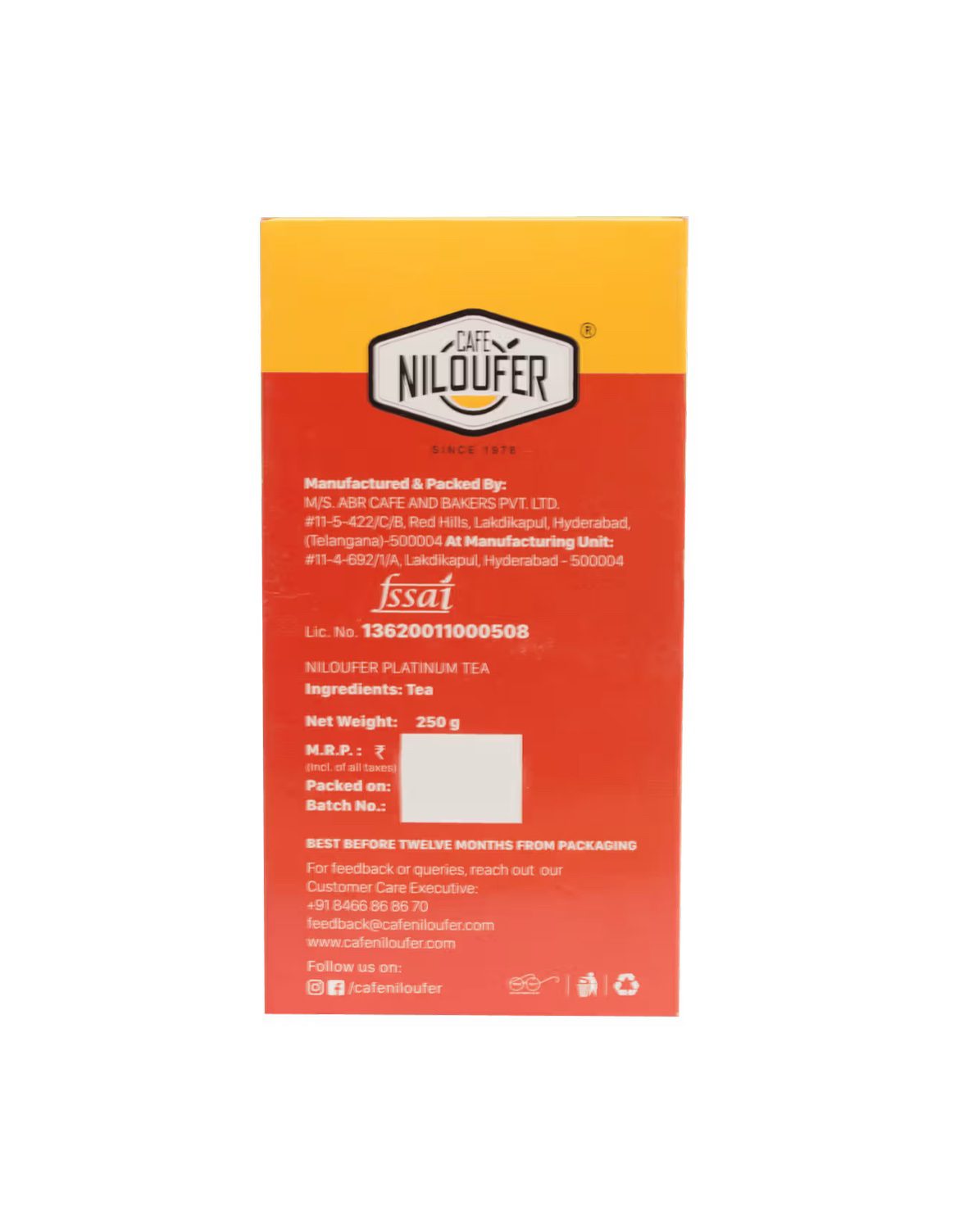 Cafe Niloufer Platinum Tea Powder - 500G