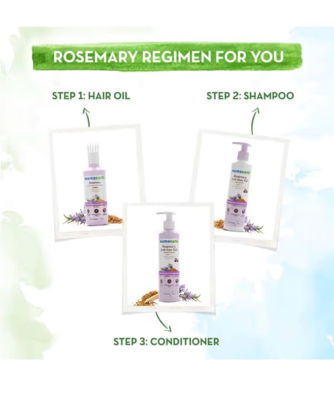 Mamaearth Rosemary Hair Fall Control Kit | Gives up to 94% Stronger Hair | Up to 93% Less Hair Fall | Made Safe Certified | For Men &amp; Women | 650 ml
