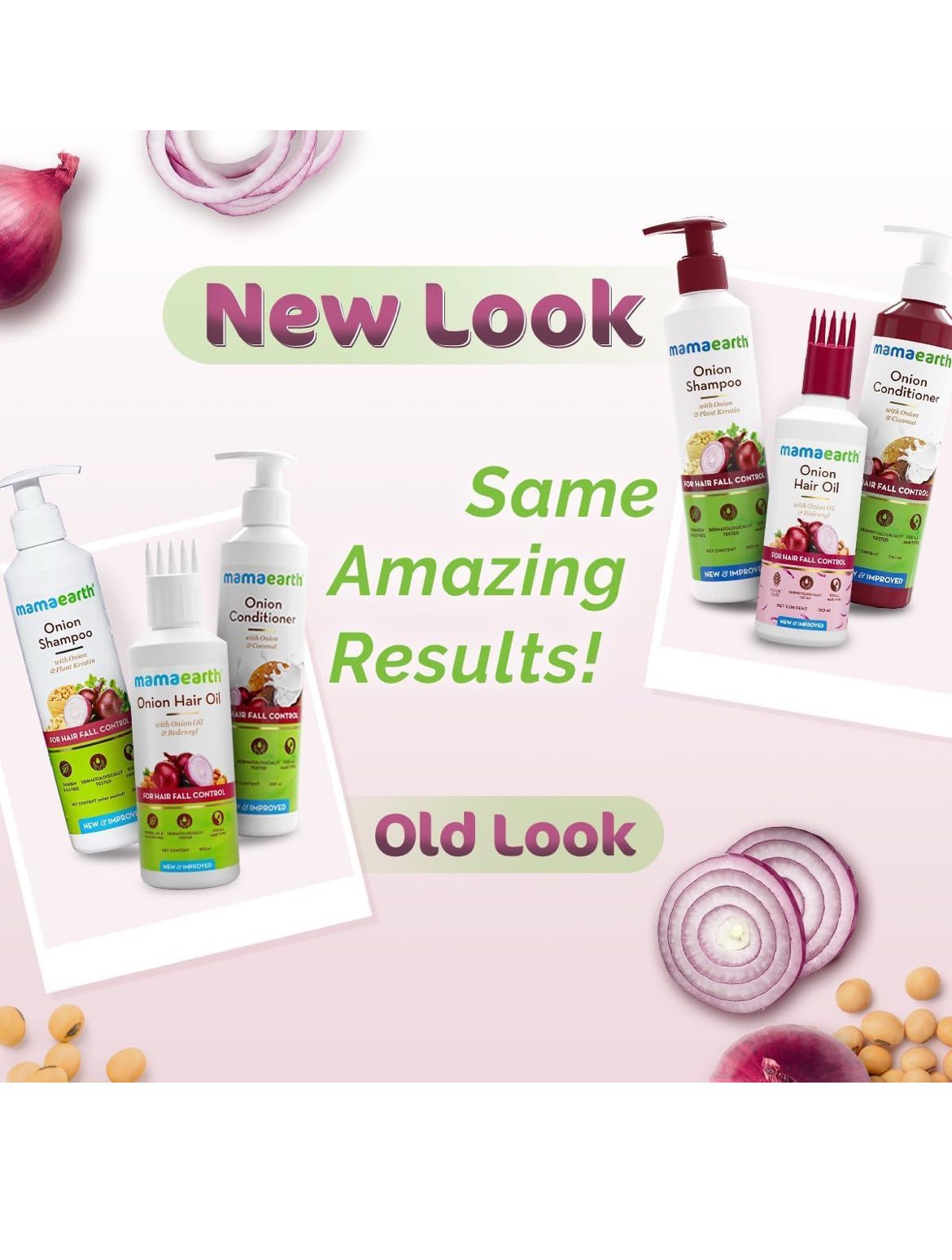 Mamaearth Anti Hair Fall Spa Range Hair Care Set: Onion Shampoo 250 ml + Onion Conditioner 250 ml + Onion Hair Oil 150 ml
