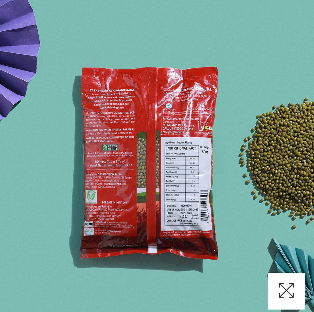 Organic India Moong Whole (Green Gram) 500g
