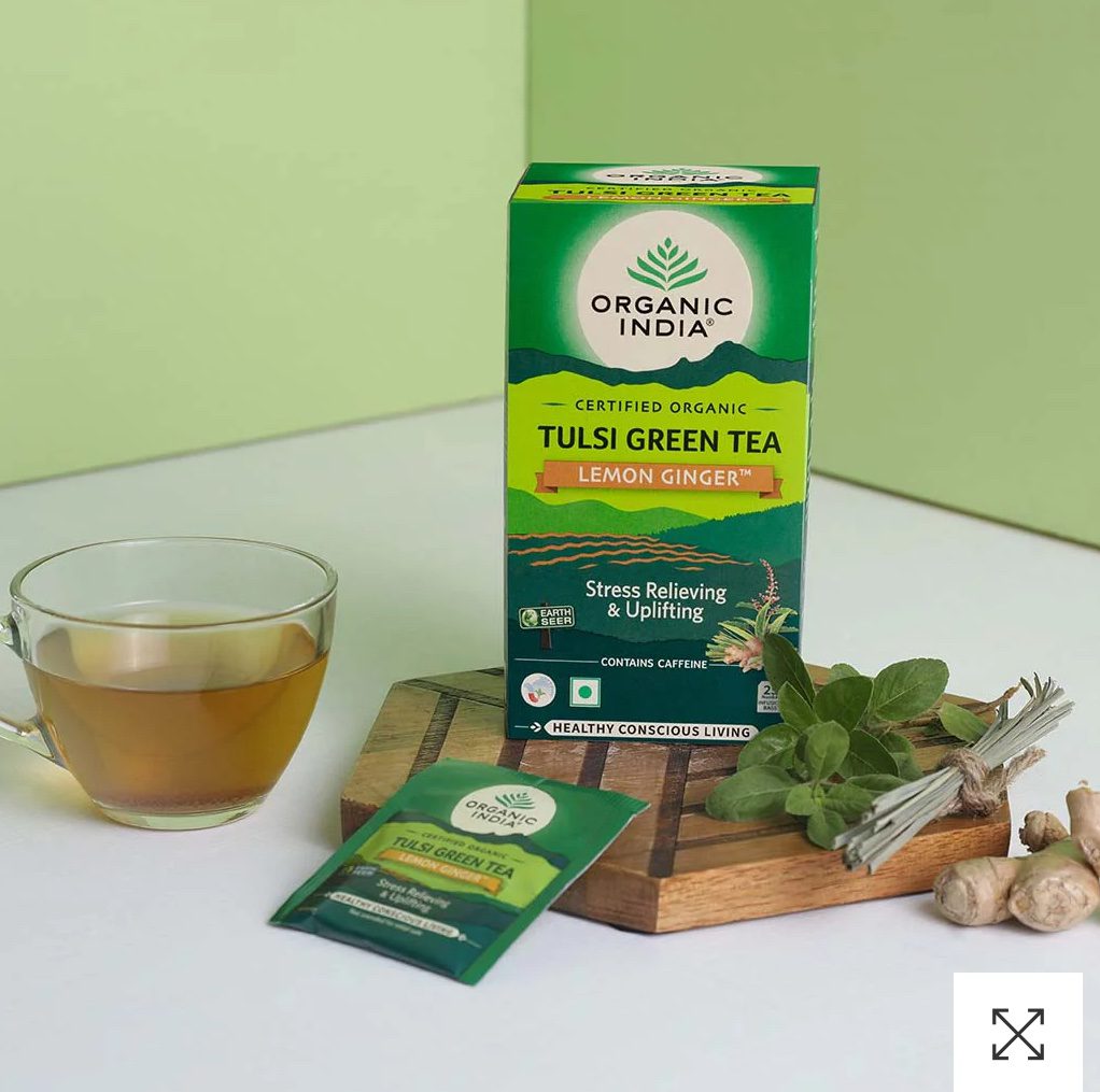 Organic India Tulsi Green Tea Lemon Ginger 25 bags