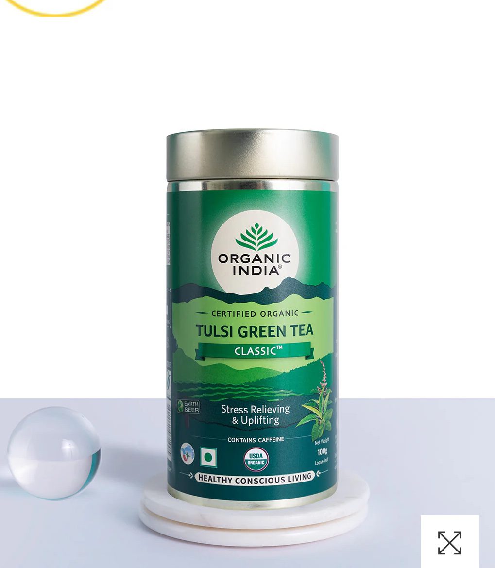 Organic India Tulsi Green Tea Classic 100g Tin