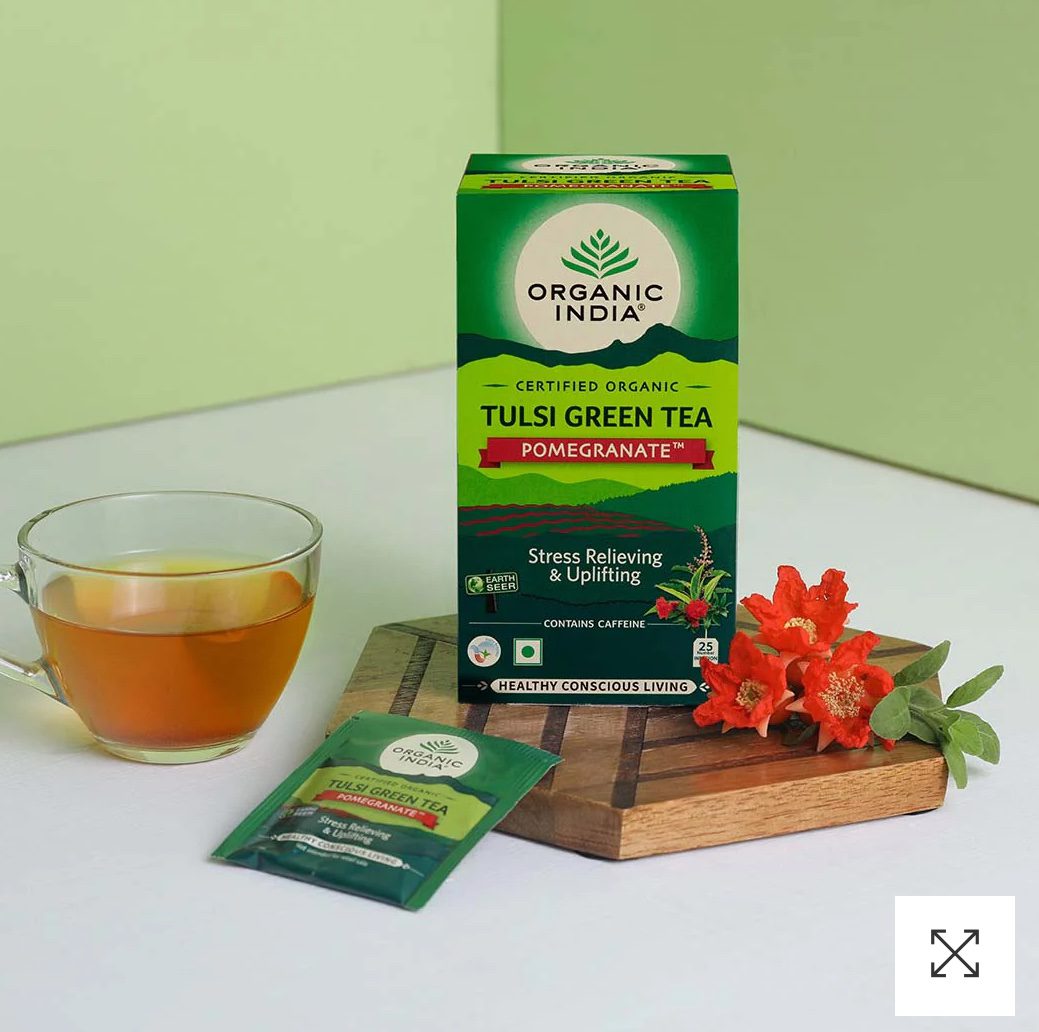 Organic India Tulsi Green Tea Pomegranate Flavour 25 bags