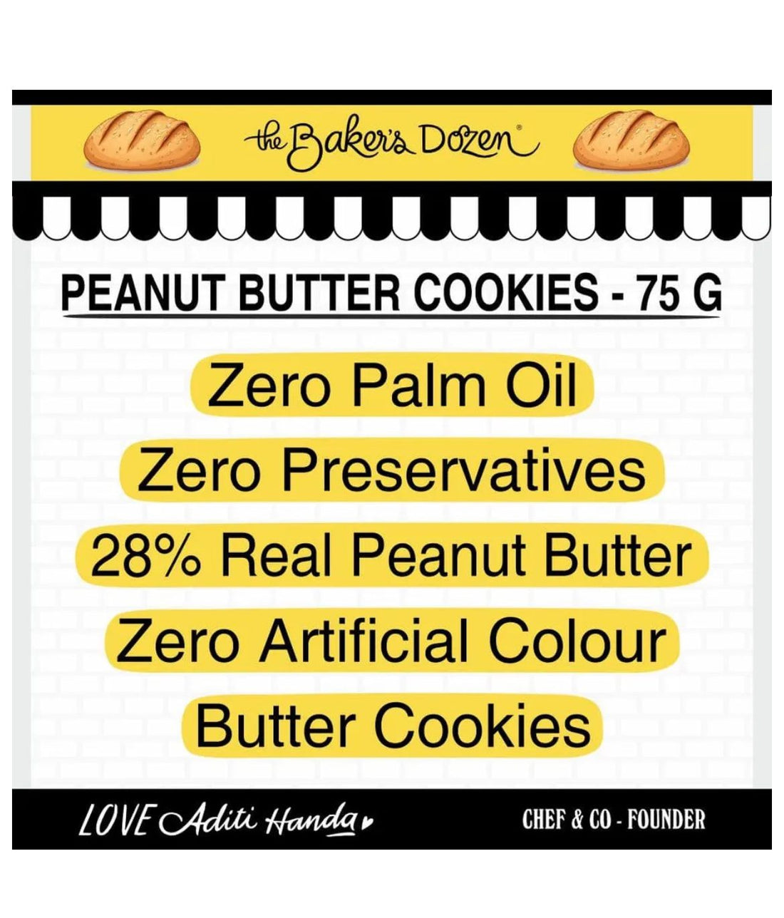 Bakers Dozen High Protein Peanut Butter Cookies- 75 G