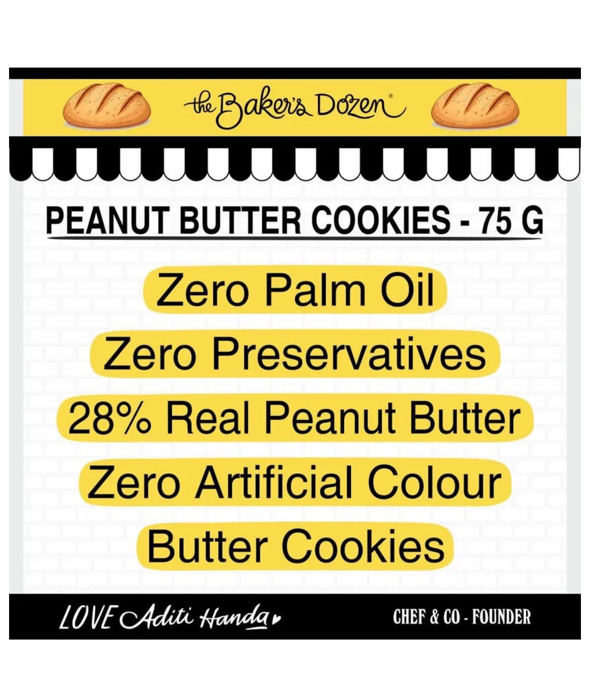 Bakers Dozen High Protein Peanut Butter Cookies- 75 G