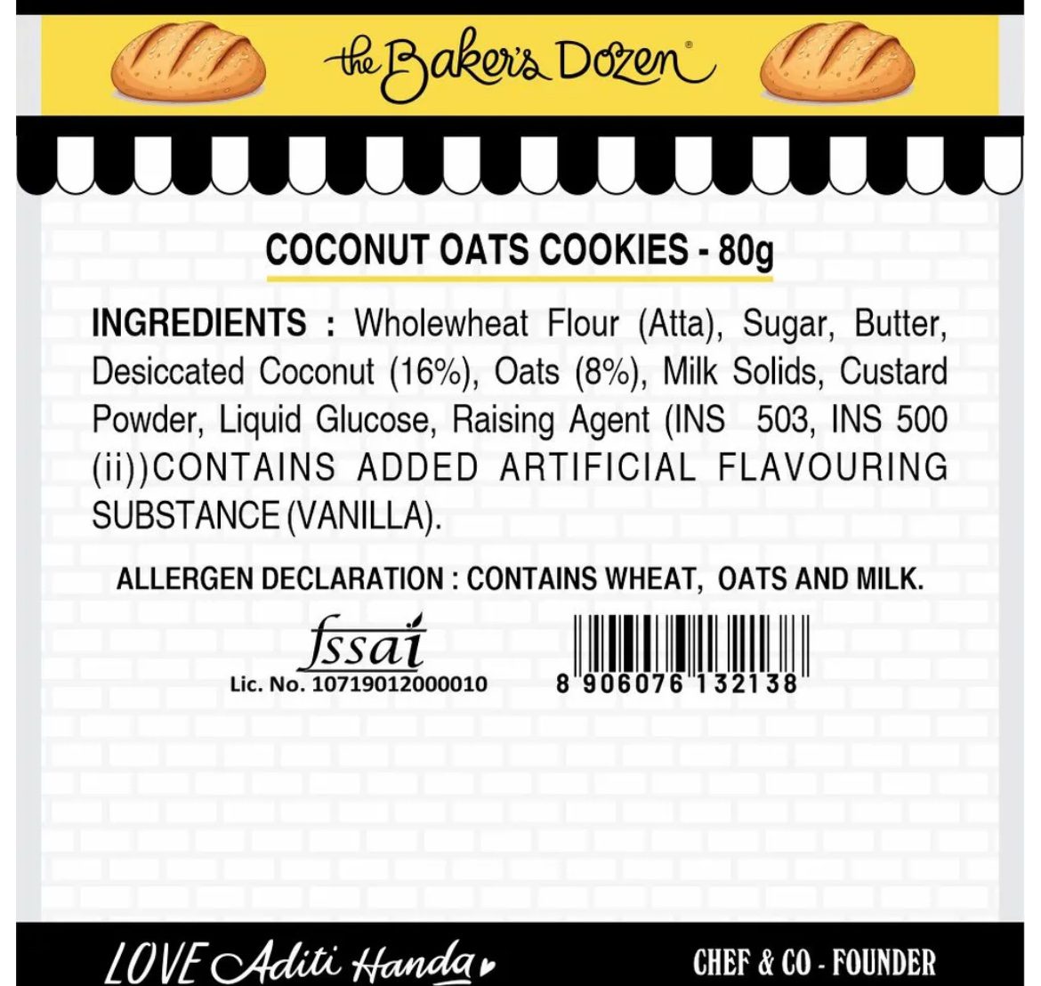 Baker’s Dozen Coconut Oats Cookies -80G [Pack of 2]