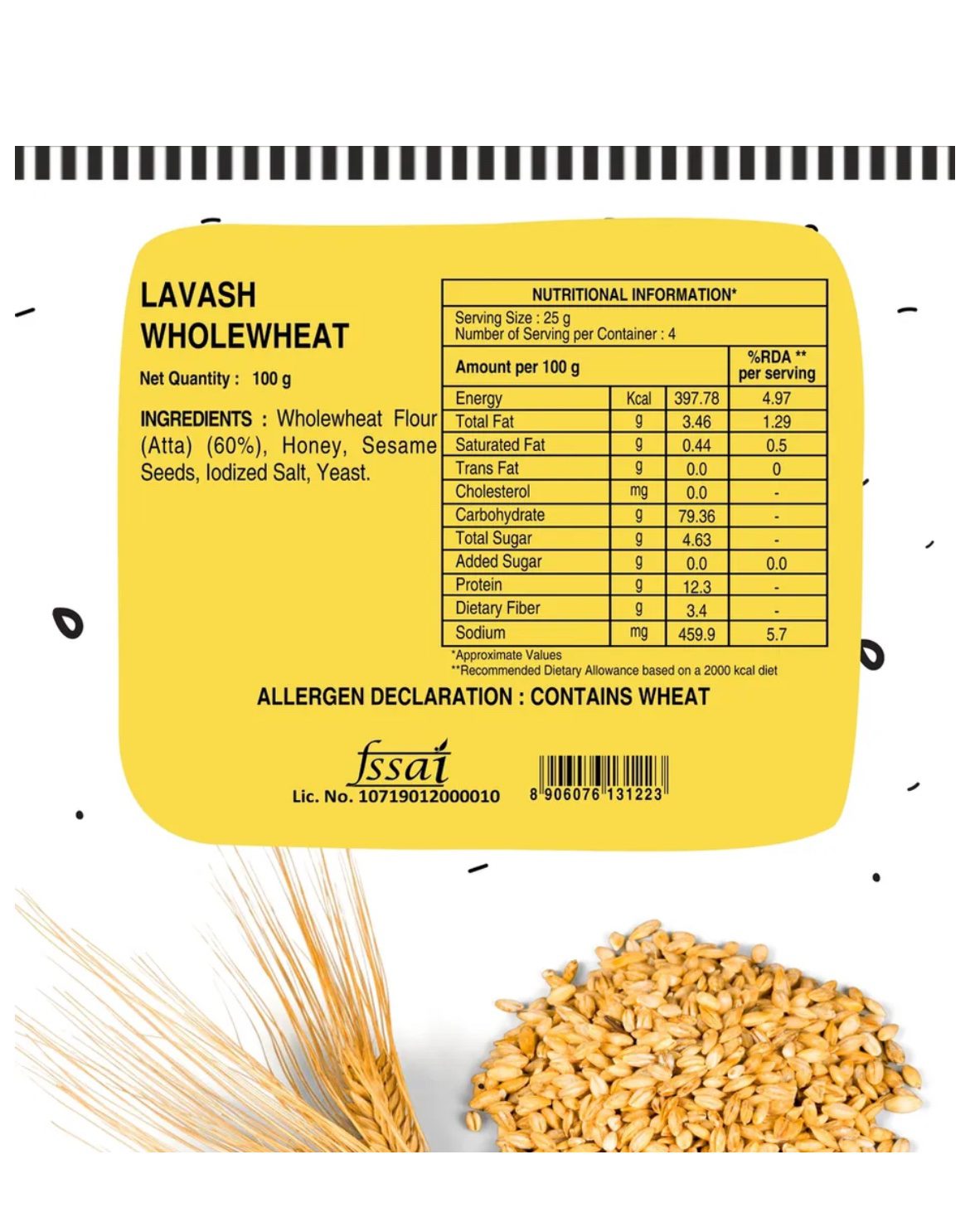 Baker's Dozen Zero Maida Lavash Baked Snack - 100G