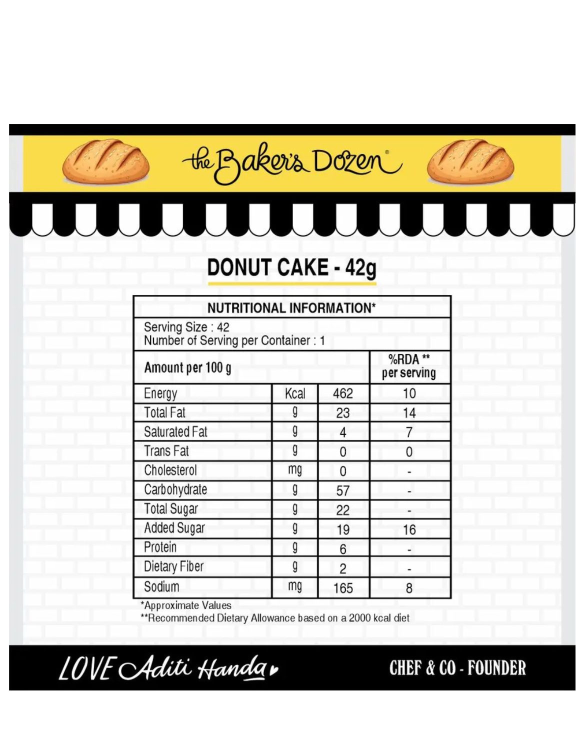 Baker's Dozen Zero Maida Donut Cake -42g [ Pack of 2]