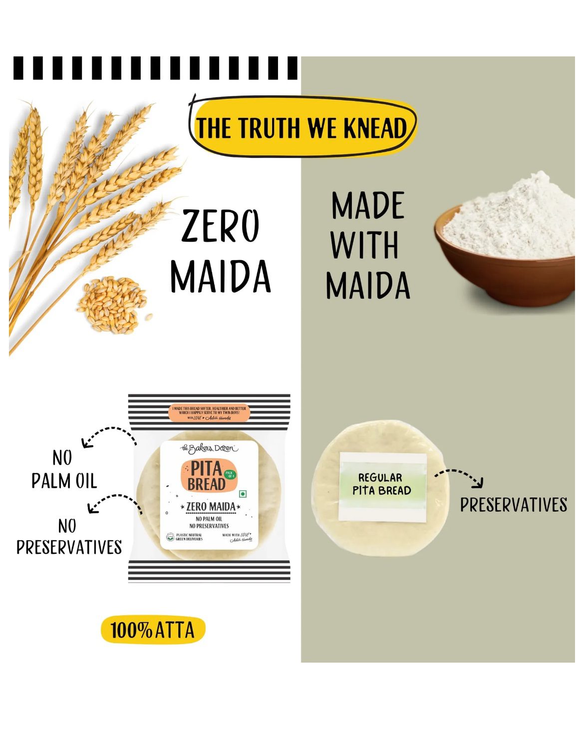 Baker’s Dozen Zero Maida Pita Bread - 100G