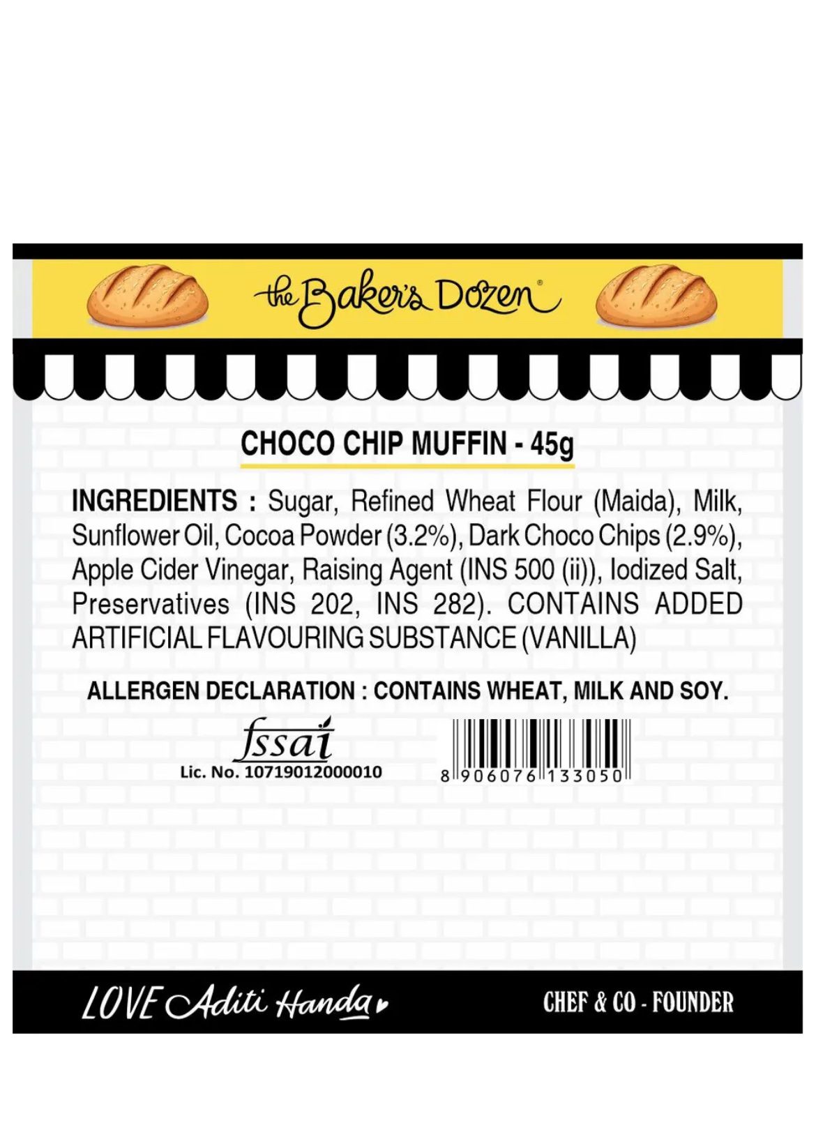 Baker's Dozen Chocochip Muffin - 45g [ pack of 2 ]