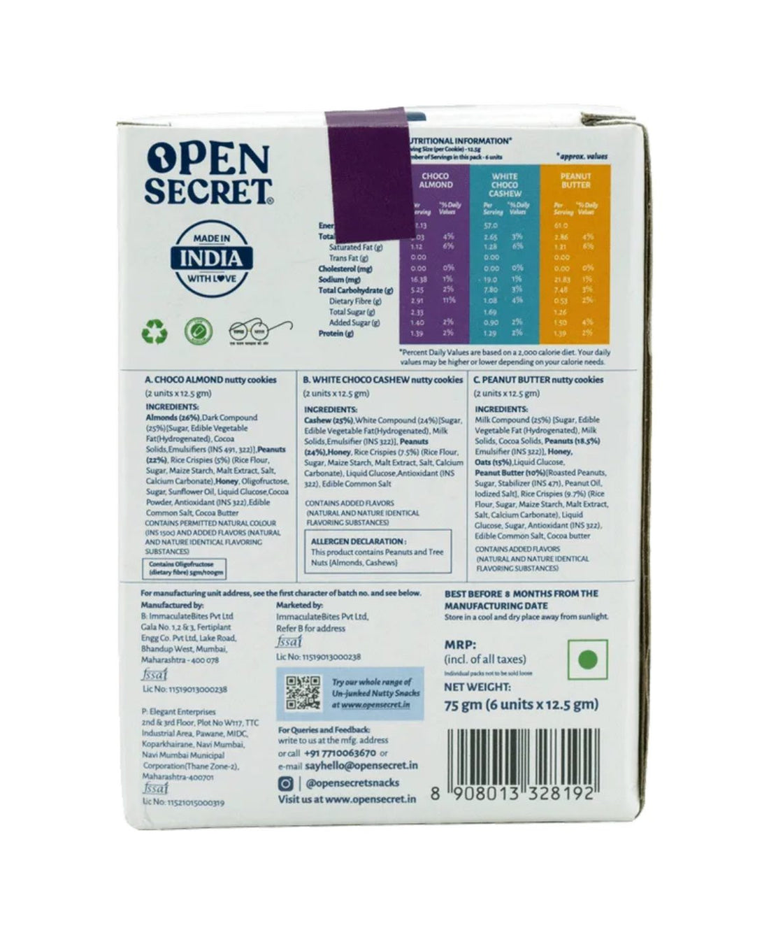 Open Secret Zero Maida Assorted Chocolate Cookies - 24 Cookies