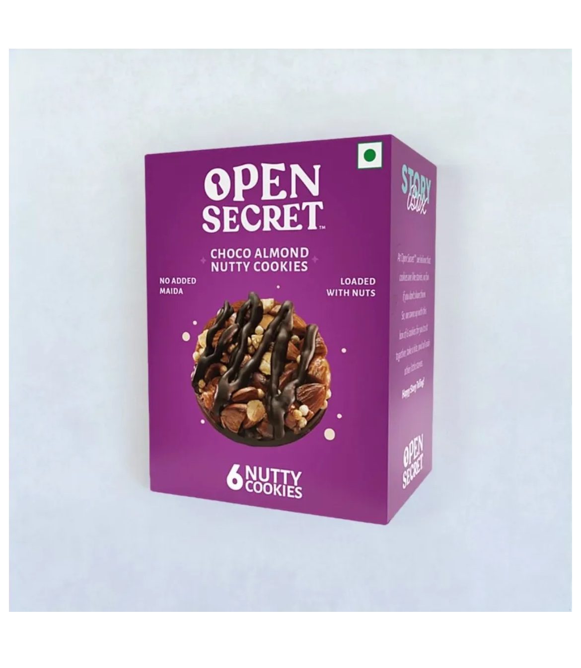 Open Secret Zero Maida Chocolate Almond Cookies - Pack of 6 - 75g