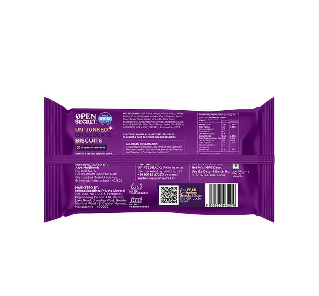 Open Secret Zero Maida Chocolate Millet Biscuit - 40G [ pack of 2 ]