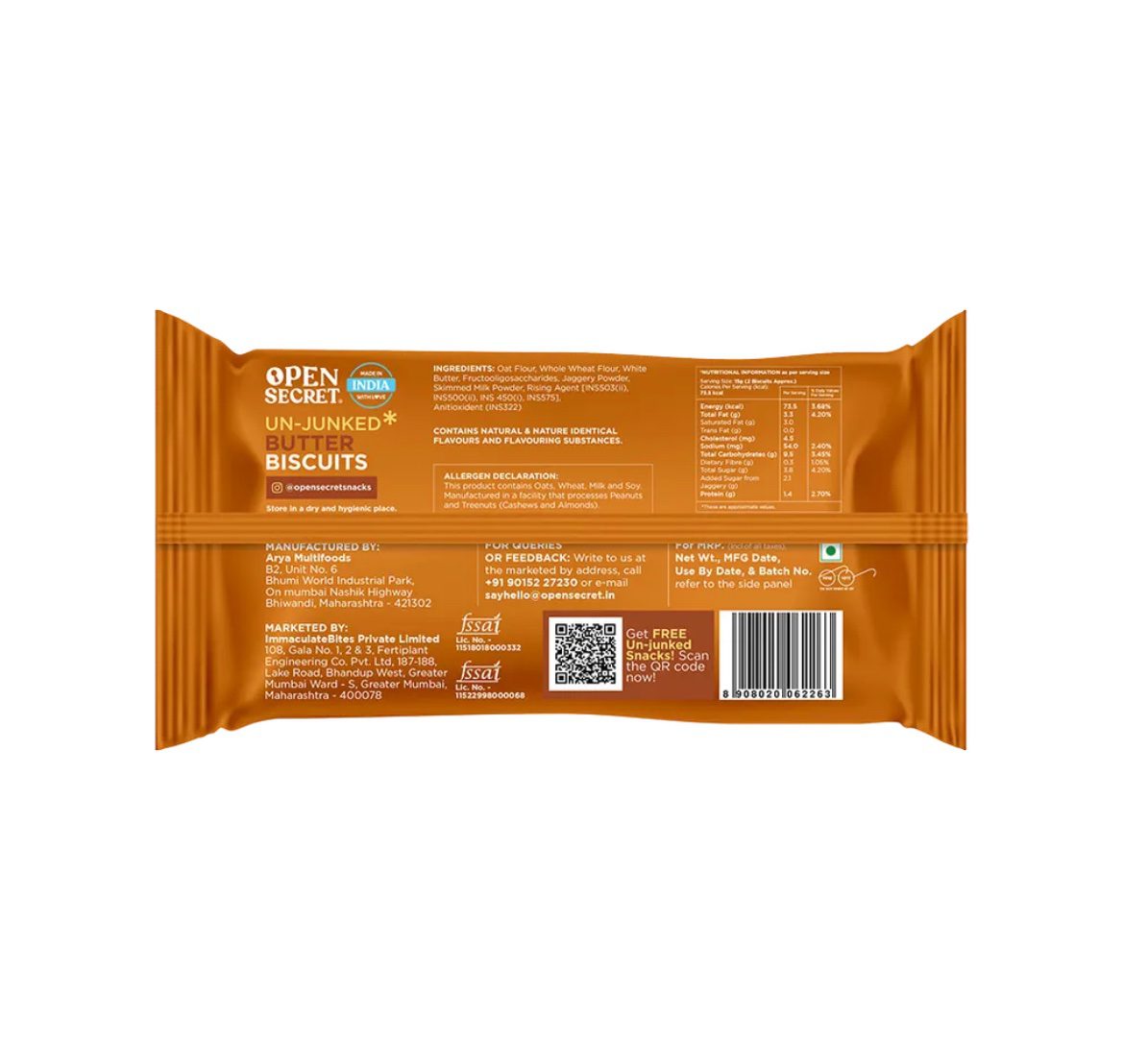 Open Secret Zero Maida Butter Millet Biscuits- 40g [ pack of 2 ]