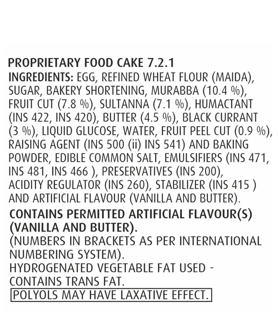 Winkies cake - Rich Butter Fruit Cake - 250G